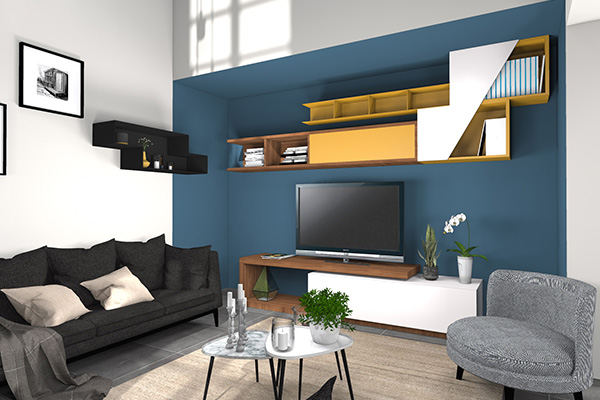 salon avec bureau