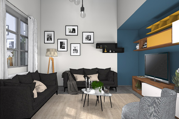 plan 3D du salon