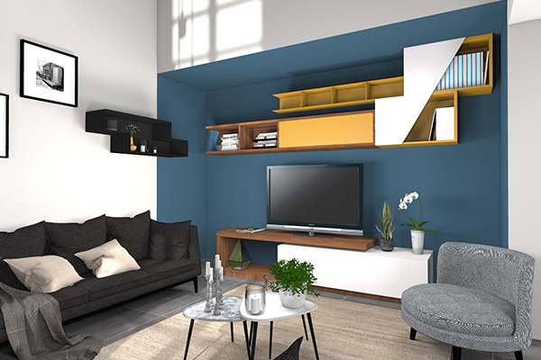 plan 3D du salon